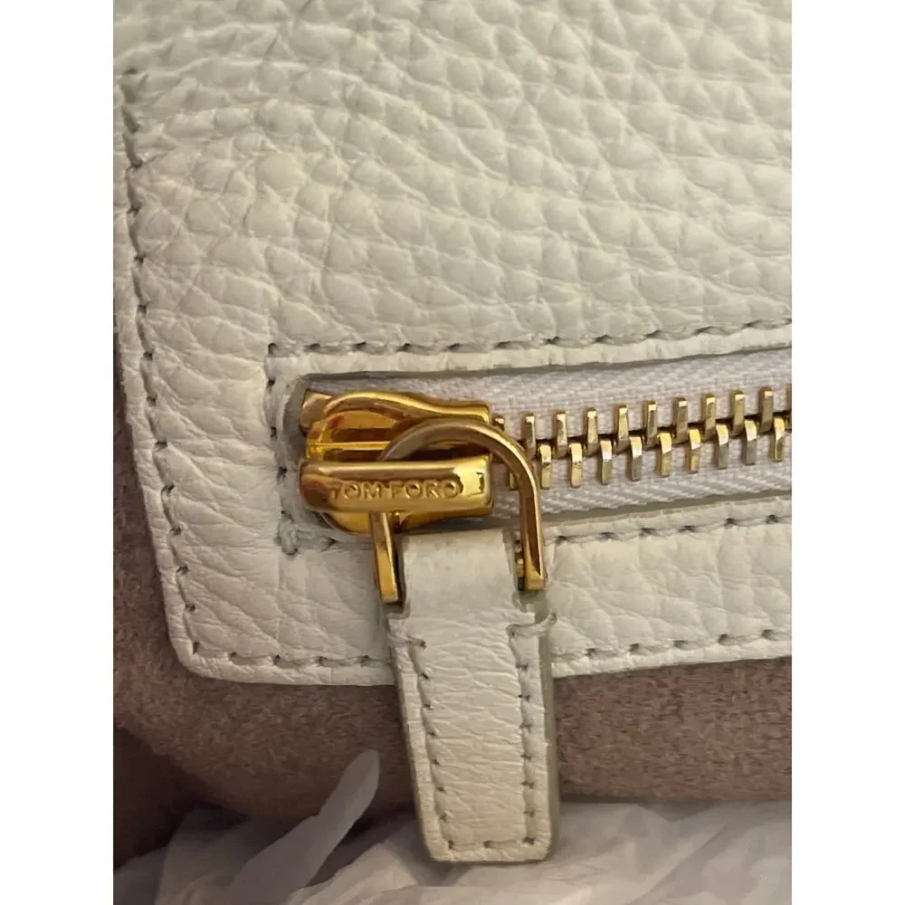 Tom Ford Sedgwick Xipper bag pebbled cream leather